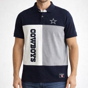 Dallas Cowboys Tommy Hilfiger Men’s Polo Shirt NFL Navy Gray White XL